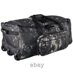 124L Large Travel Bag Outdoor Tactical Wheeled Duffle Trolley Rolling Luggage