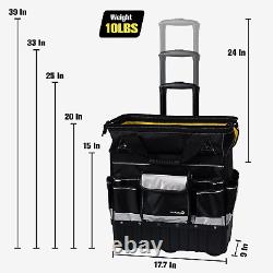 18'' Rolling Tool Bag Waterproof Tool Bag with Wheels Portable Storage Organizer