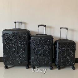 1 Pcs 20'' 24 28 Rolling Luggage Spinner Travel Suitcase skull Trolley Bag new