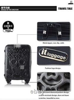 1 Pcs 20'' 24 28 Rolling Luggage Spinner Travel Suitcase skull Trolley Bag new