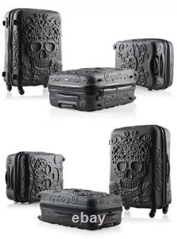 1 Pcs 24 28 Rolling Luggage Spinner Travel Suitcase skull Women Trolley Bag