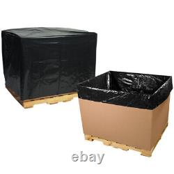 1 Roll of Black Pallet Covers 48 x 42 x 48 Inch 2 Mil 50 Bags per Roll