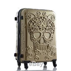 202428 Rolling Luggage Spinner Travel Suitcase 3D skull Women Trolley Bag