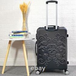 20 Inch Skull Rolling Luggage Suitcase Wheels Carry On Trolley Bag Travel Case