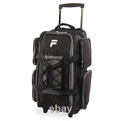 22 Lightweight Carry On Rolling Duffel Bag Black One Size FREE SHIPPING USA
