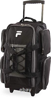 22 Lightweight Carry on Rolling Duffel Bag, Black, One Size