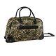 22 Women's Rolling Duffe Bag Tote Travel Luggage Daypack, Leopard