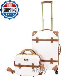 2-Pcs Rolling Hardside Carry-On Spinner Luggage Suitcases & Bag Case Set Travel