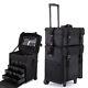 2 in 1 Makeup Case Train Box Cosmetic Organizer Rolling Luggage Trolley Bag