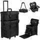 2in1 Soft Rolling Makeup Case Cosmetic Artist Salon Oxford Train Bag withDrawer