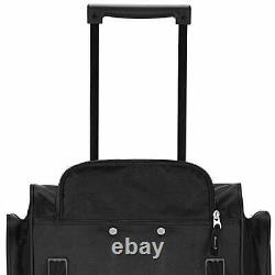 30 XL Rolling Wheel Tote Duffle Bag Travel Luggage Multi-Pocket Upright Black