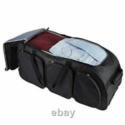 30 XL Rolling Wheel Tote Duffle Bag Travel Luggage Multi-Pocket Upright Black