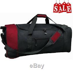 32 Large Polyester Rolling Wheeled Duffle Bag Suitcase HeavyDuty Luggage Travel
