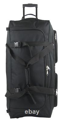 33-INCH Travel Rolling Wheel Duffel Duffle Bag by Amaro Black TWO BAGS