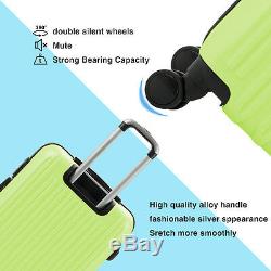 3PCS Luggage Set Travel Bag Trolley Spinner Carry On Rolling Suitcase Green