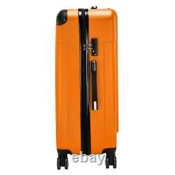 3 Pcs Rolling Luggage Travel Set Bag ABS Trolley Suitcase Storage Box Orange