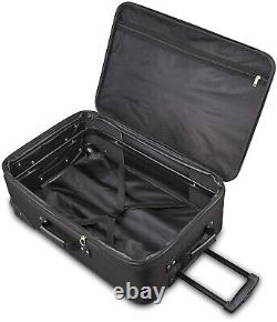 3-Piece Luggage Set Black Travel Rolling Carry On Suitcase Wheels Boarding Bag