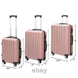 3-in-1 ABS Traveling Storage Suitcase Luggage Bag Set Trolley Rolling with Wheel
