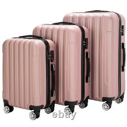 3-in-1 ABS Traveling Storage Suitcase Luggage Bag Set Trolley Rolling with Wheel