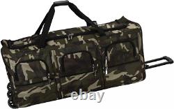 40 Rolling Duffle Bag Soft Sided Travel Luggage with Wheels Camouflage X-Large