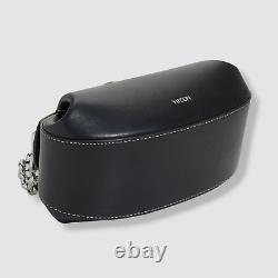 $477 Yuzefi Women's Black Leather Dinner Roll Chain Shoulder Purse Bag