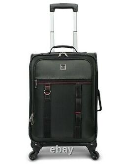 5 PC Spinner Luggage Set Soft Side Suitcases Carry On Bag Rolling Upright Travel
