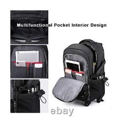 AOKING 21? Water Resistant Rolling Wheeled Backpack Laptop Compartment Bag Bl