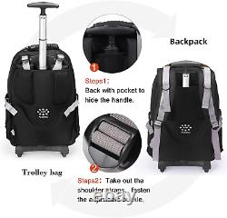 AOKING 22? Water Resistant Rolling Wheeled Backpack Laptop Compartment Bag