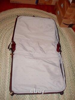 ASCOT Luggage Large Wheeled Rolling Garment Bag Dark Purple/Red Brass Attachment