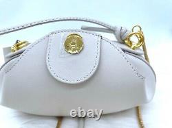 AUTH NWT Yuzefi Dinner Roll Chain Crossbody Shoulder Leather Bag In Off White