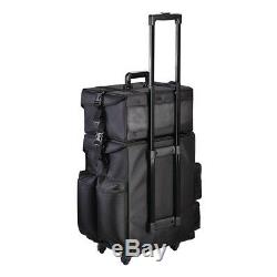 AW 2in1 Soft Rolling Makeup Case Cosmetic Artist Salon Oxford Train Bag withDrawer
