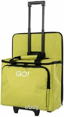 Accuquilt GO Fabric Cutter Tote & Die Bag Trolley Rolling Case Green
