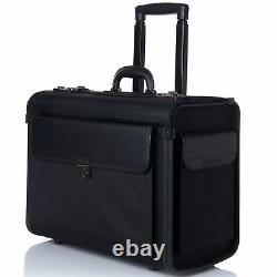 AlpineSwiss 19 Wheeled Briefcase Rolling Case Sales Sample Pilot Lawyer Attache