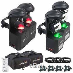 American DJ Inno Pocket Scan/Roll LED Four Pack + Bags + Clamps