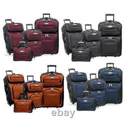 Amsterdam 4-Piece Light Expandable Rolling Luggage Suitcase Tote Bag Travel Set
