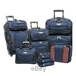 Amsterdam 8-Piece Light Expandable Rolling Luggage Suitcase Tote Bag Travel Set