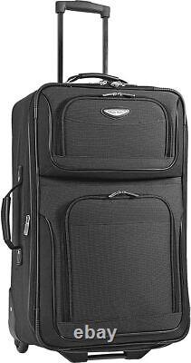 Amsterdam Expandable Rolling Upright Luggage, Gray, 8-Piece Set