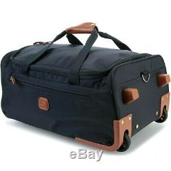 BRIC'S 21 rolling 2 wheels carry on duffel bag blue nylon retractable handle