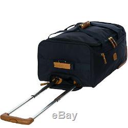 BRIC'S 21 rolling 2 wheels carry on duffel bag blue nylon retractable handle