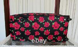 Betsey Johnson Covered Roses 22 Rolling Duffle Luggage Weekender Bag NWT