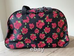 Betsey Johnson Covered Roses Wheeled Duffle Carry-On Travel Rolling Bag NWT