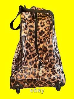 Betsey Johnson Designer Carry On Rolling Duffel Bag In Cool Cat NWT MSRP $160