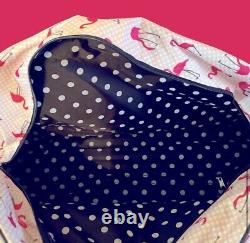 Betsey Johnson Designer Carry On Rolling Duffel Bag In Flamingo Strut RV $160