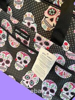 Betsey Johnson Designer Carry On Rolling Duffel Bag In Skull Party NWT MSRP $160