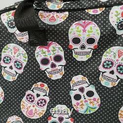 Betsey Johnson Sugar Skull Party Carry On Luggage 22 Inch Rolling Duffel Bag New