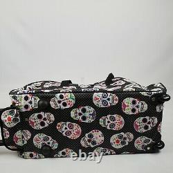 Betsey Johnson Sugar Skull Party Carry On Luggage 22 Inch Rolling Duffel Bag New