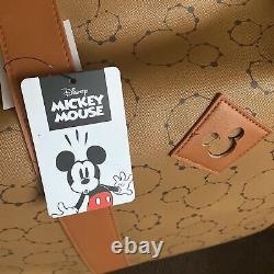 Bioworld Disney Mickey Mouse Rolling Duffle Bag Luggage Cognac Designer Style