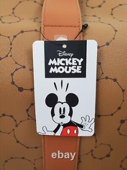 Bioworld Disney Mickey Mouse Rolling Duffle Bag Luggage Cognac Designer Style