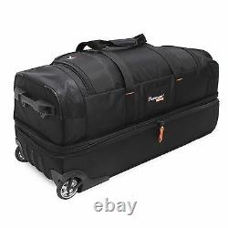 Black Pathfinder Gear 32 Large Drop Bottom Rolling Wheeled Duffel Bag $360