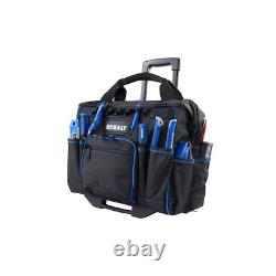 Blue Polyester 16-In Zippered Rolling Tool Bag